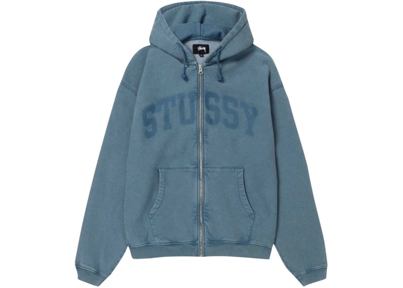 Stussy Faded Graphic Zip Hoodie Washed Navy