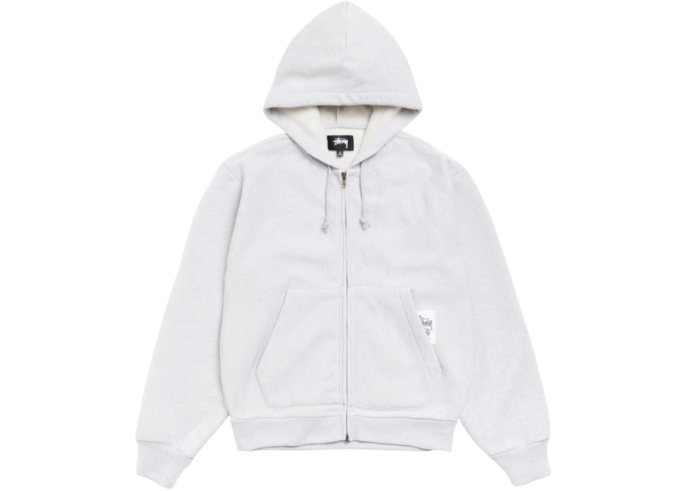 Stussy Patch Zip Knit Hoodie Ash Heather