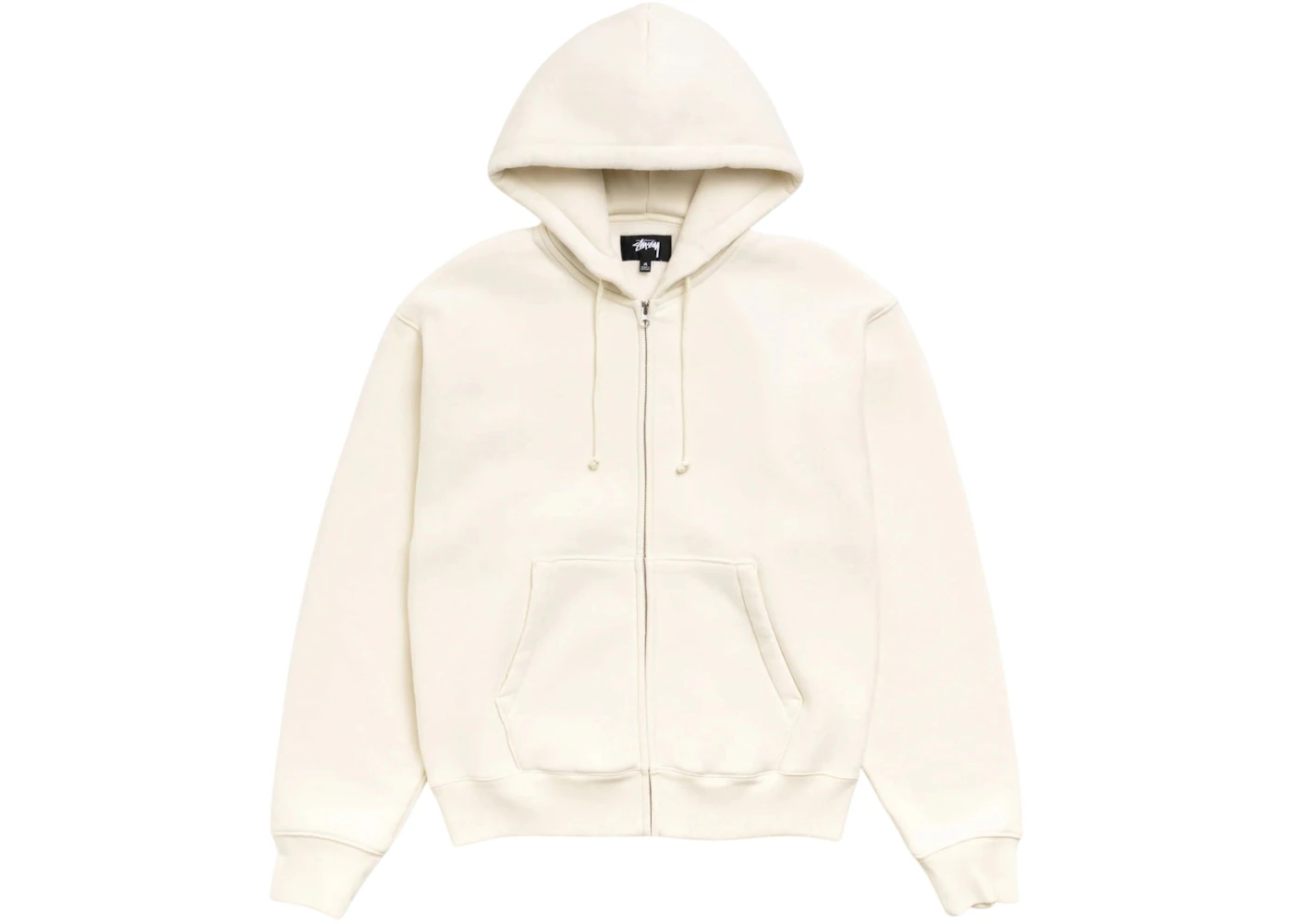 Stussy Cursive Applique Zip Hoodie Natural