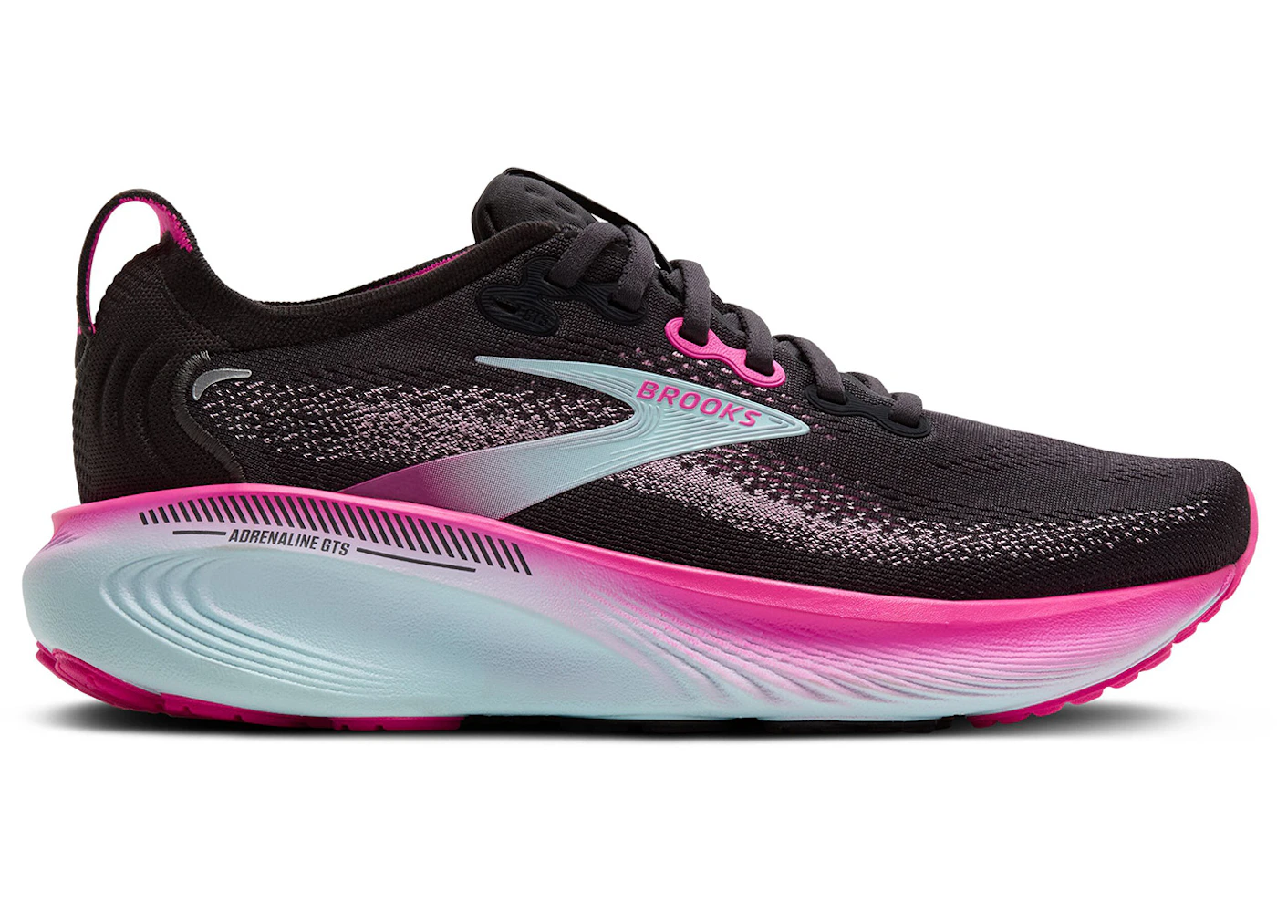 Brooks Adrenaline GTS 25 Black Cyber Pink Iced Aqua (Women's)