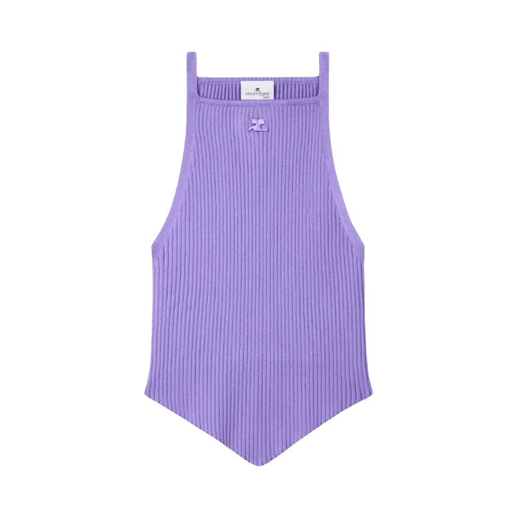 Courrèges Pointy Rib Knit Tank Top 'Purple'