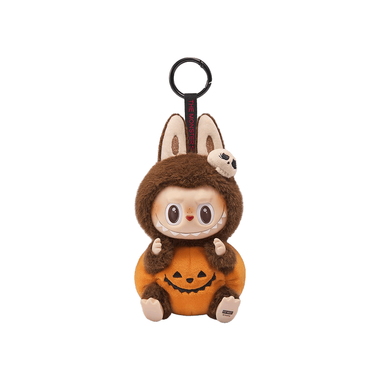 Pop Mart Labubu Happy Halloween Party Series-Sitting Pumpkin Vinyl Plush Pendant 'Brown'