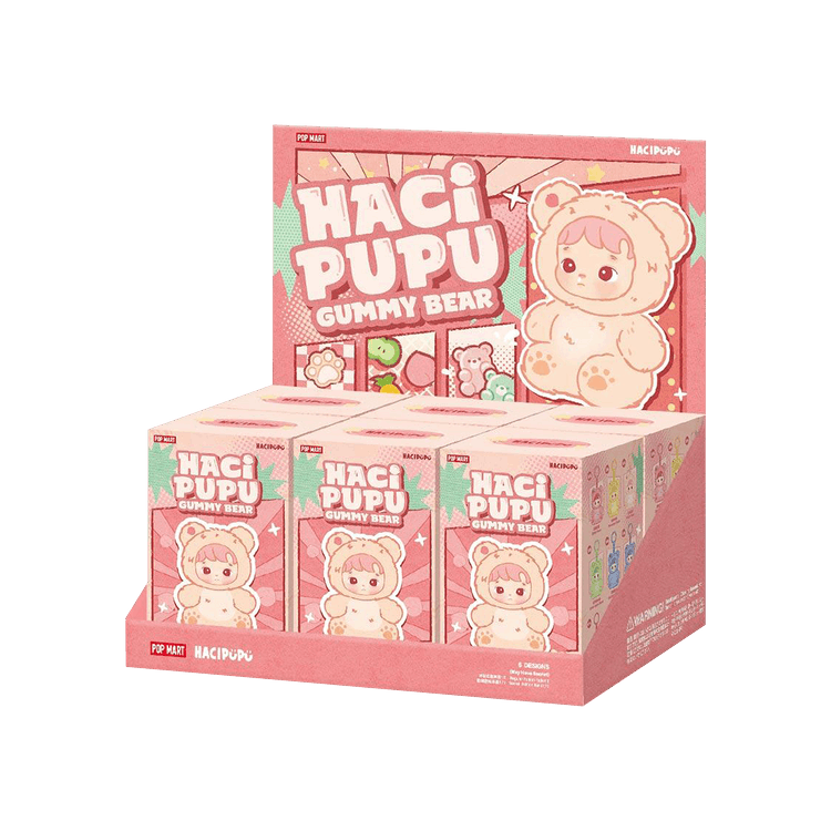 Pop Mart HACIPUPU Gummy Bear Series Vinyl Plush Pendant Sealed Whole Set 'Mystery' (6 Blind Boxes)