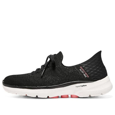 (WMNS) Skechers Go Walk 6 Lace Up 'Black Pink'