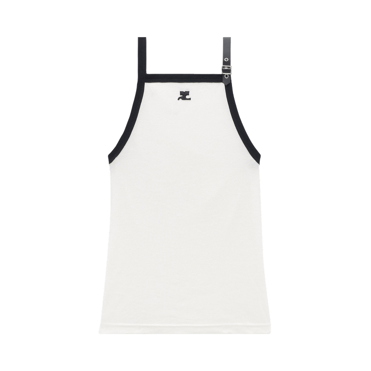 Courrèges Buckle Contrast Tank Top 'Heritage White/Black'