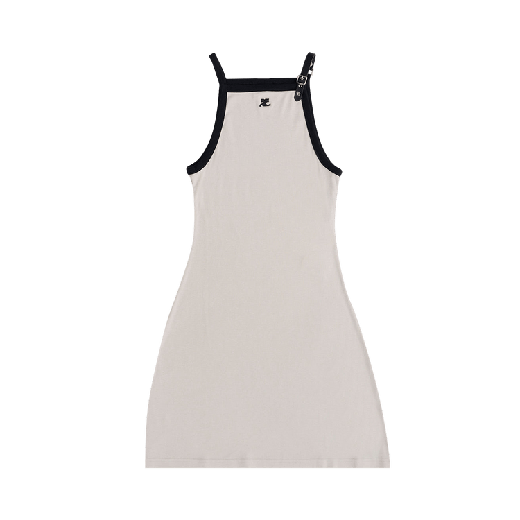 Courrèges Buckle Contrast Dress 'Lime Stone/Black'