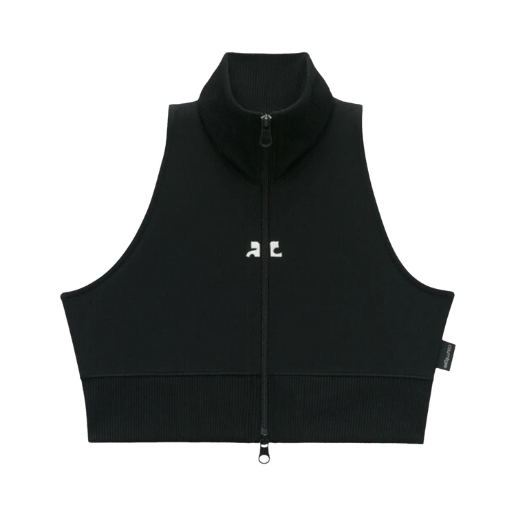 Courrèges Cropped Interlock Tracksuit Vest 'Black'