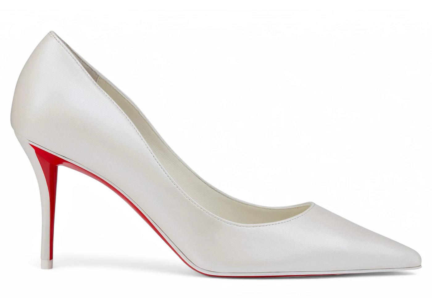 Christian Louboutin Miss Z 80mm Pump Bianco Pearlescent Nappa Leather