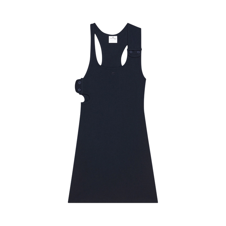 Courrèges Double Buckle 90s Rib Dress 'Navy'
