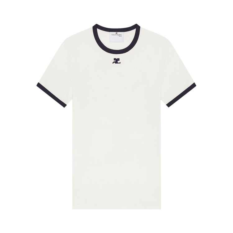 Courrèges Signature Contrast T-Shirt 'Blanc Heritage/Navy'