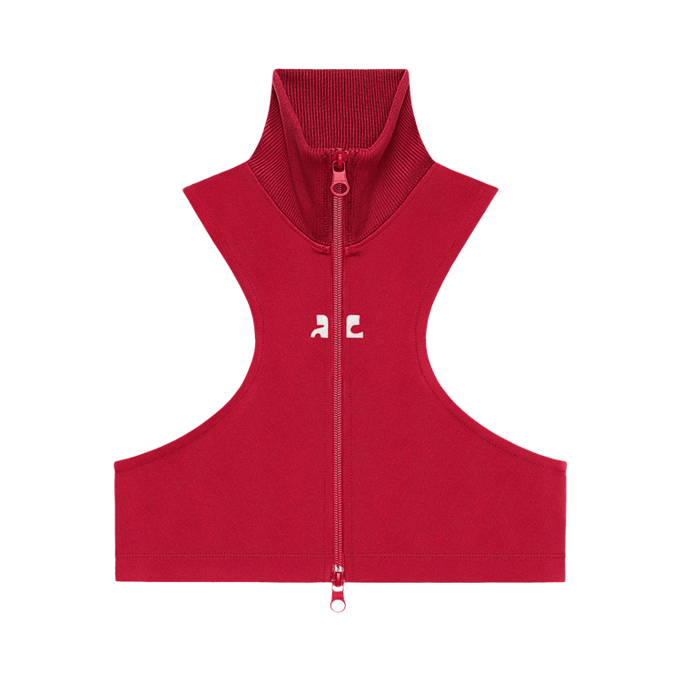 Courrèges Scuba Tracksuit Interlock Cropped Jacket 'Ruby'