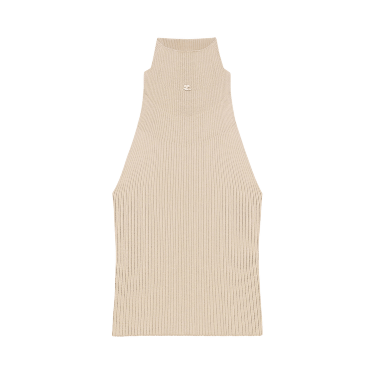Courrèges Mockneck Light Rib Top 'Cappuccino'