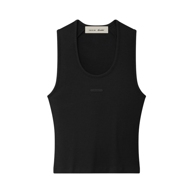 Fear of God Essentials Rib Knit Fitted Tank 'Vintage Black'