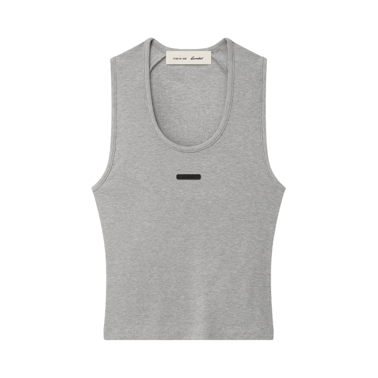 Fear of God Essentials Rib Knit Fitted Tank 'Concrete Heather'