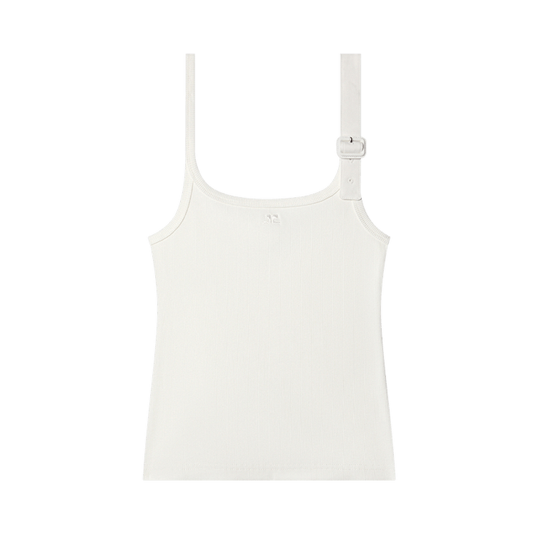 Courrèges Buckle 90's Rib Tank Top 'Heritage White'