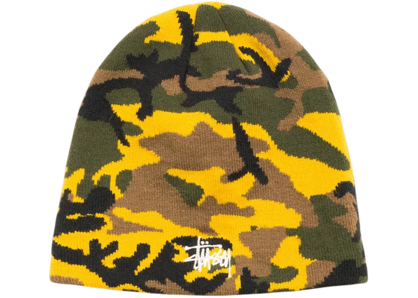 Stussy Basic Camo Knit Skullcap Yellow Camo