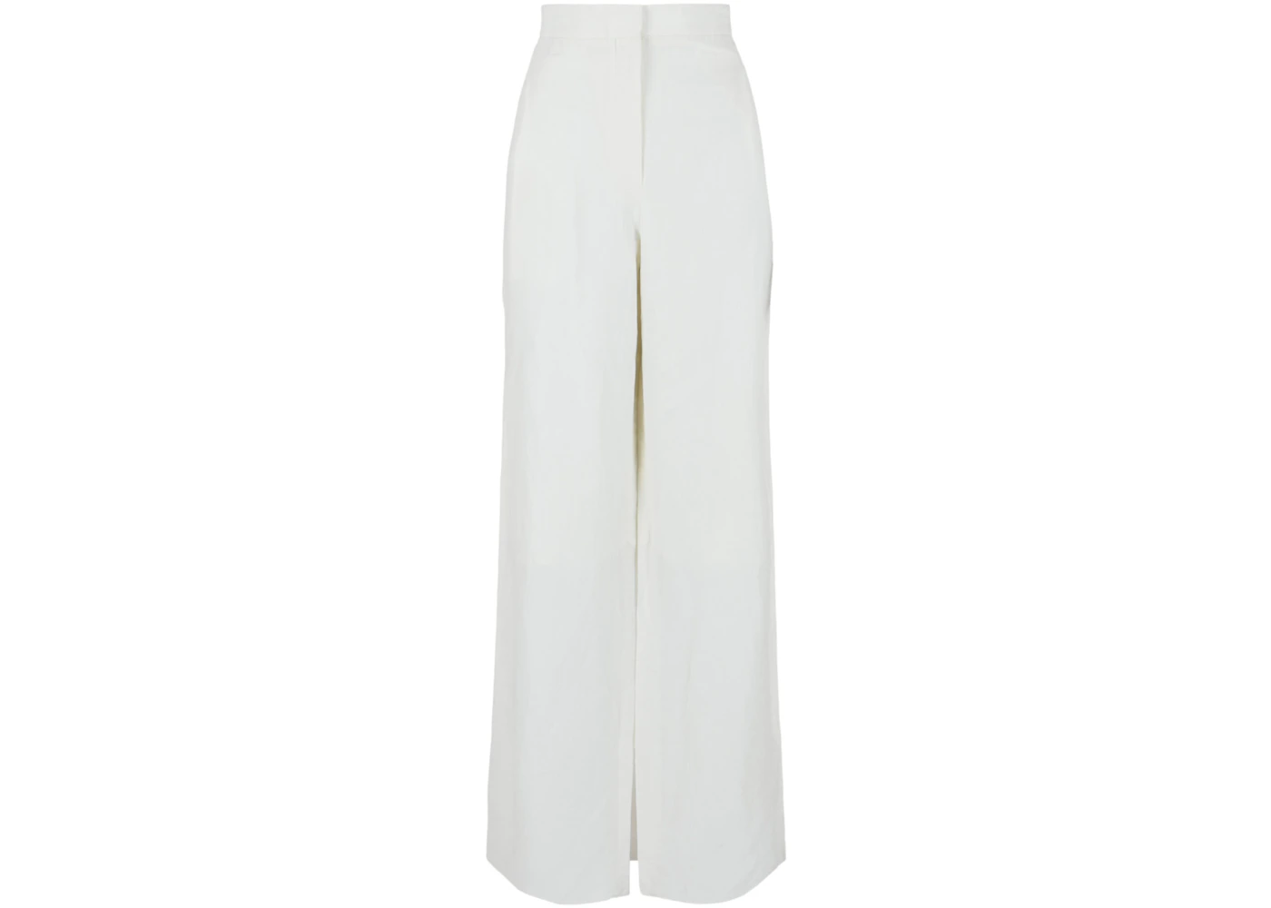 Ferragamo Wide-Leg Linen Pants White