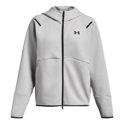 (WMNS) Under Armour Unstoppable Fleece Full Zip Jacket 'Light Grey'