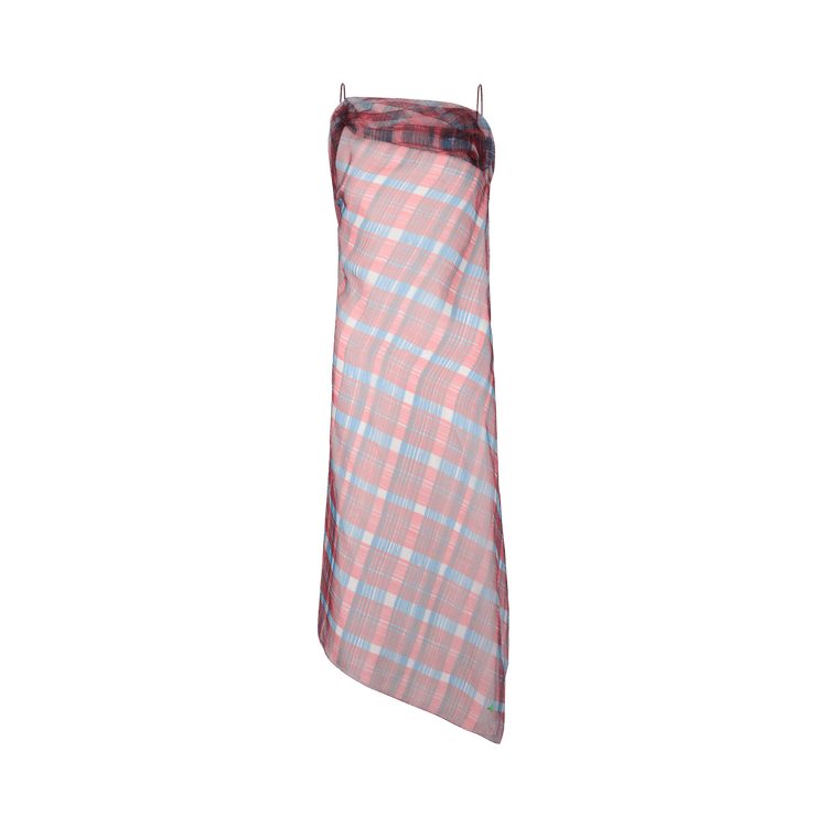 Ferragamo Plaid Asymmetrical Dress 'Pink'
