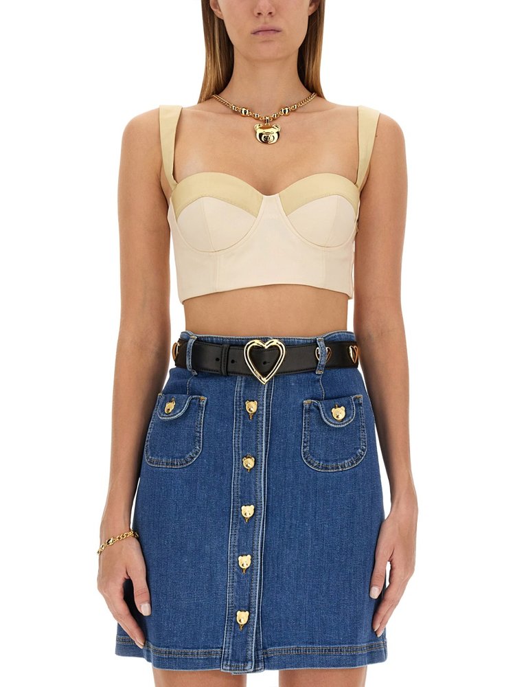 Moschino Cropped Bustier-Style Tank Top