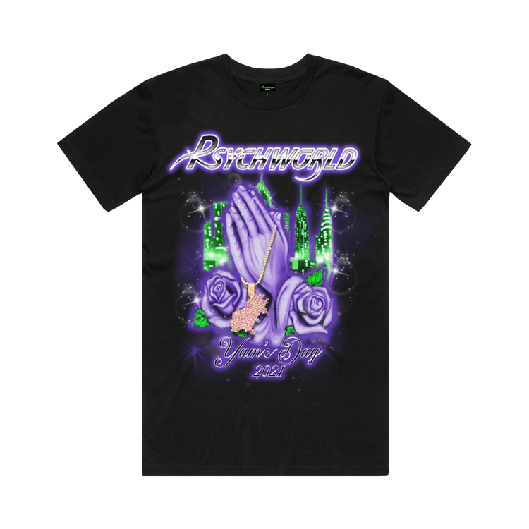 Psychworld x Yams Day 2021 Praying Hands T-Shirt 'Black'
