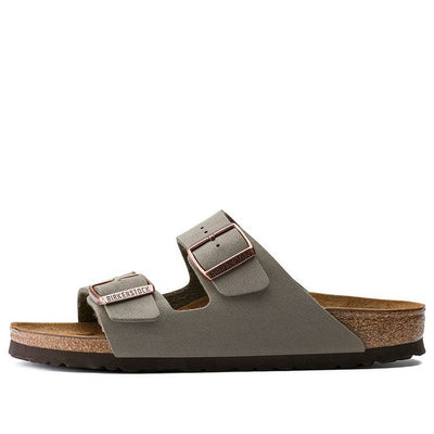Birkenstock Arizona Birkibuc Narrow Fit Sandals 'Stone'
