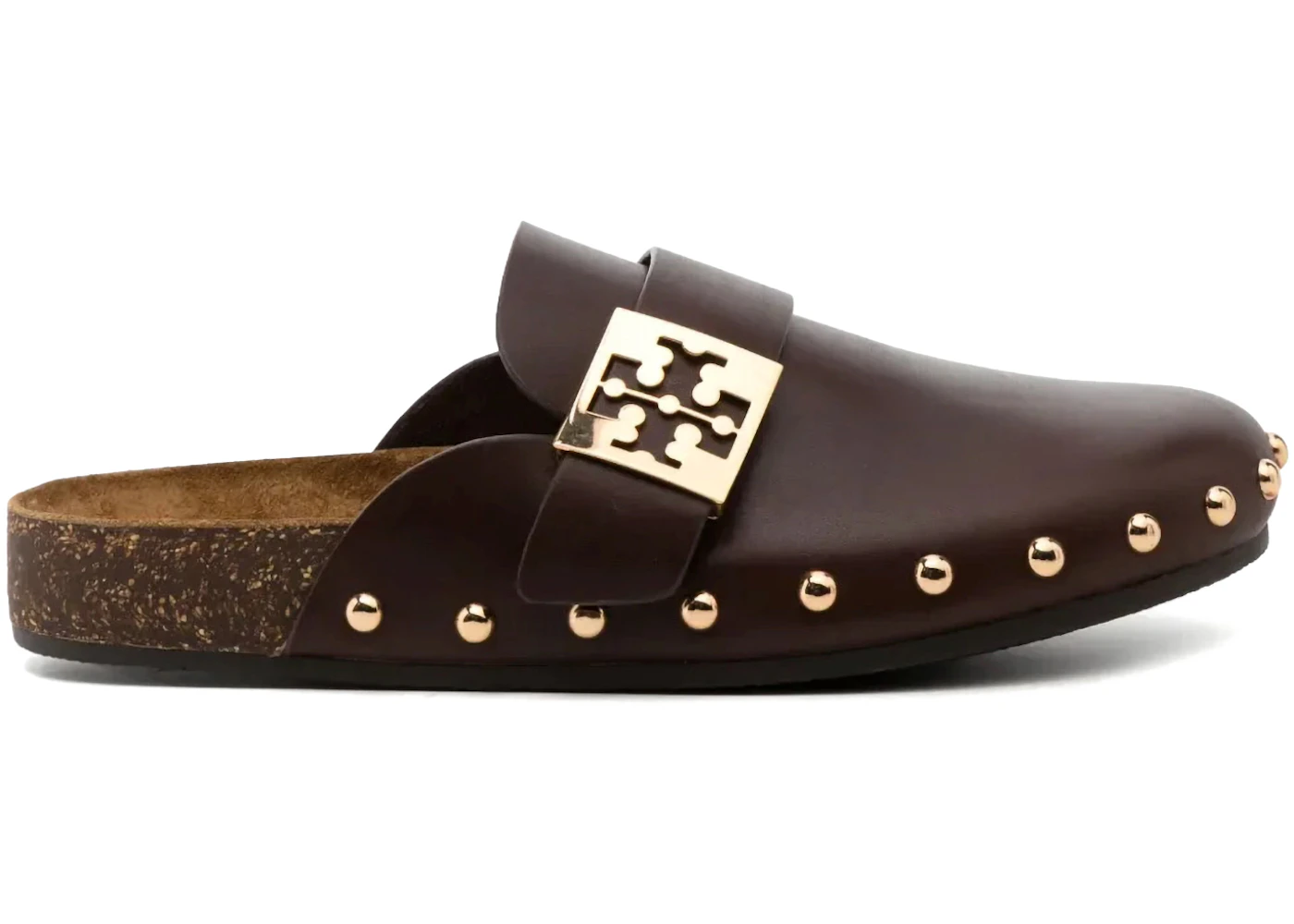 Tory Burch Mellow Stud Mule Deep Mocha Gold (Women's)