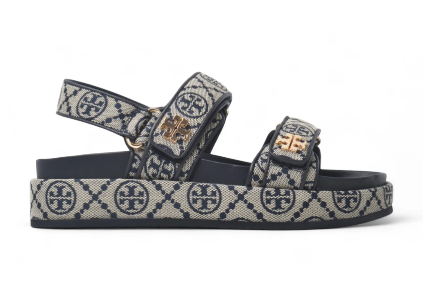 Tory Burch T Monogram Kira Sandals Navy (Women's)