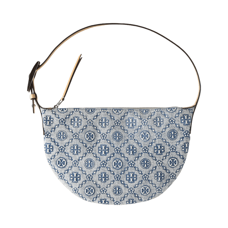 Tory Burch T Monogram Denim Small Balloon Bag 'Powder Blue'