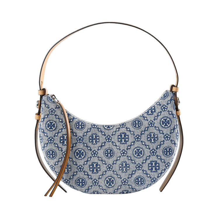 Tory Burch Romy Denim Half Moon Bag 'Powder Blue'