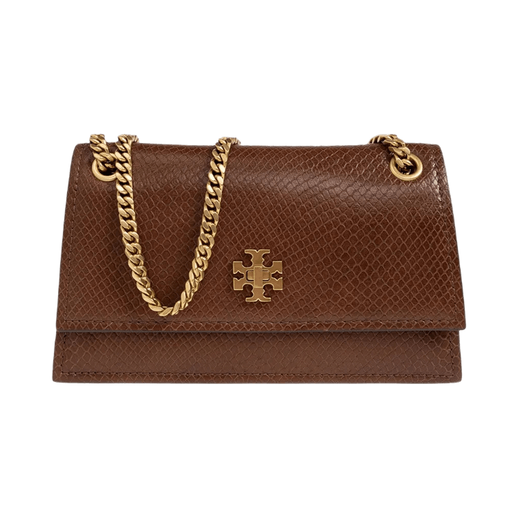 Tory Burch Kira Turnlock Embossed Snake Mini Bag 'Sweet Maple'