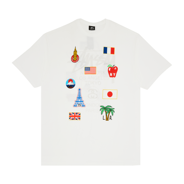 Stussy World Tour Flags Tee 'White'