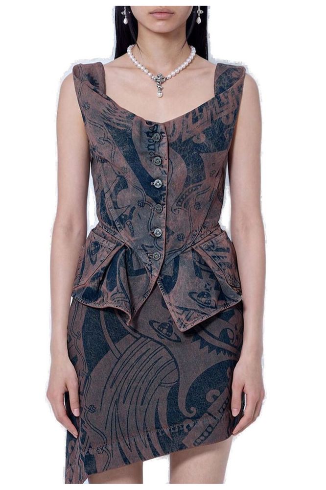 Vivienne Westwood Monday Bizarre-Printed Sleeveless Top