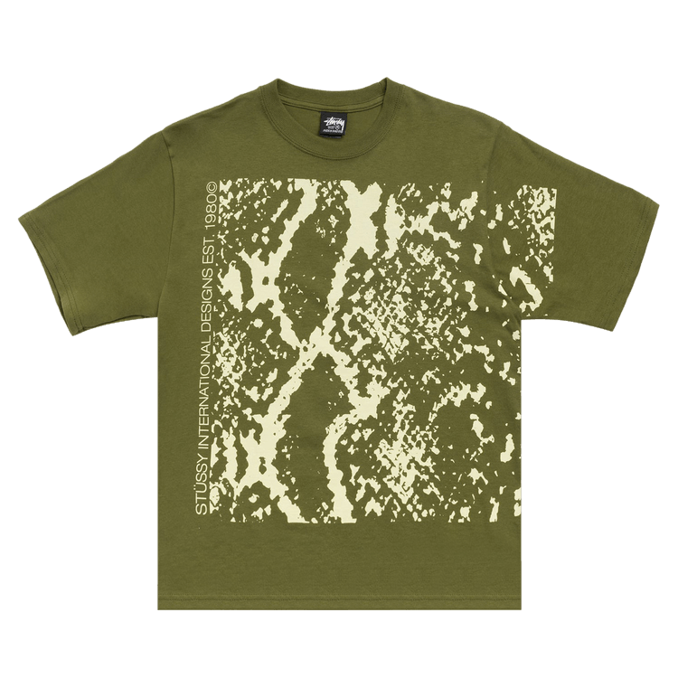 Stussy Snakeskin Tee 'Olive'