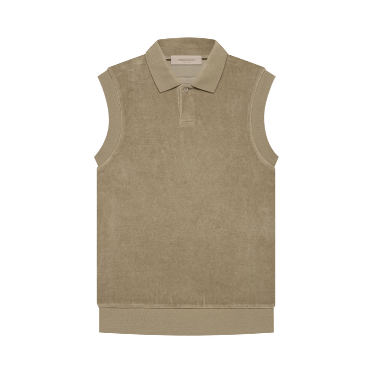 Fear of God Essentials Velour Sleeveless Polo 'Oak'