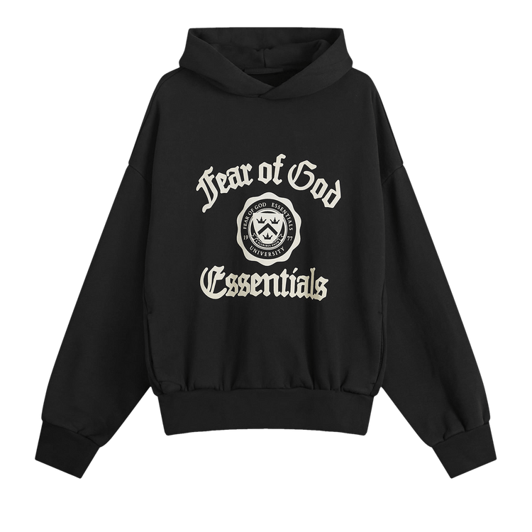 Fear of God Essentials Fleece Vintage Shrunken Hoodie 'Black'