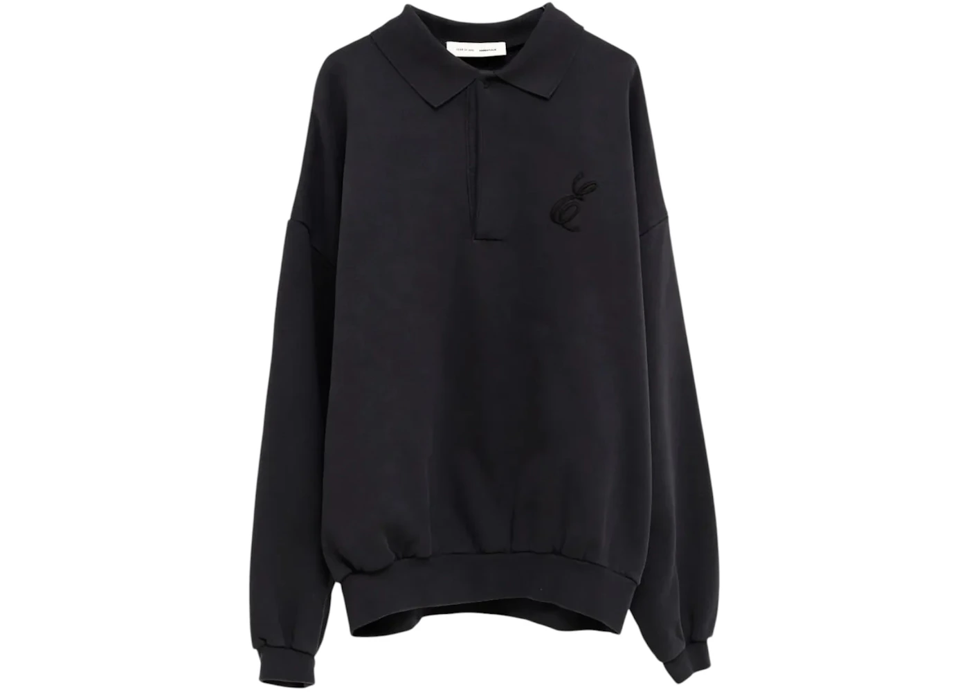 Fear of God Essentials Classic Polo Sweatshirt Vintage Black