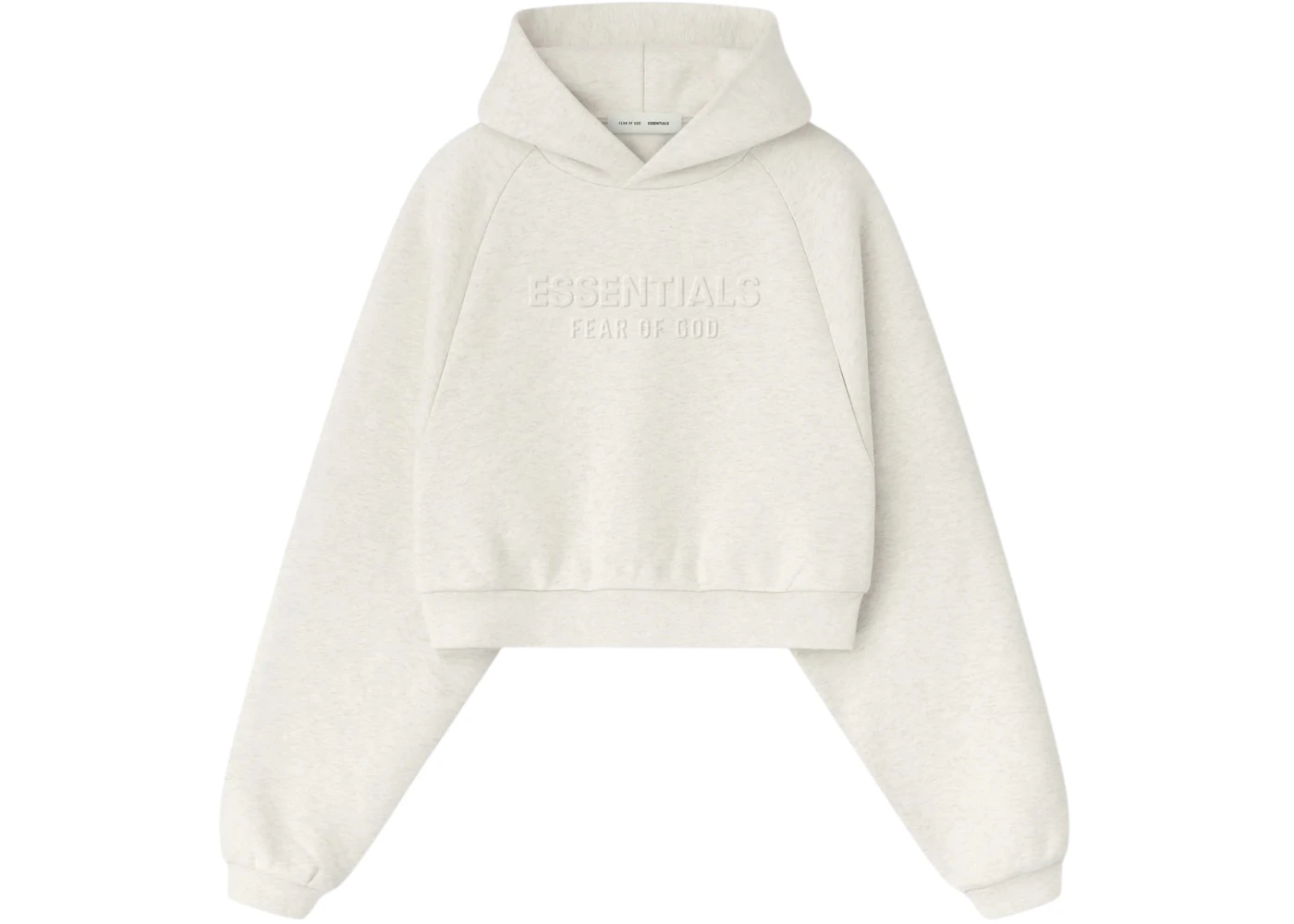 Fear of God Essentials Womens Embossed 90's Raglan Hoodie Oatmeal Heather
