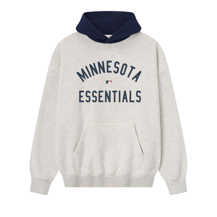 Fear of God Essentials Twins Sport Hoodie 'Oatmeal Heather/Midnight Navy'