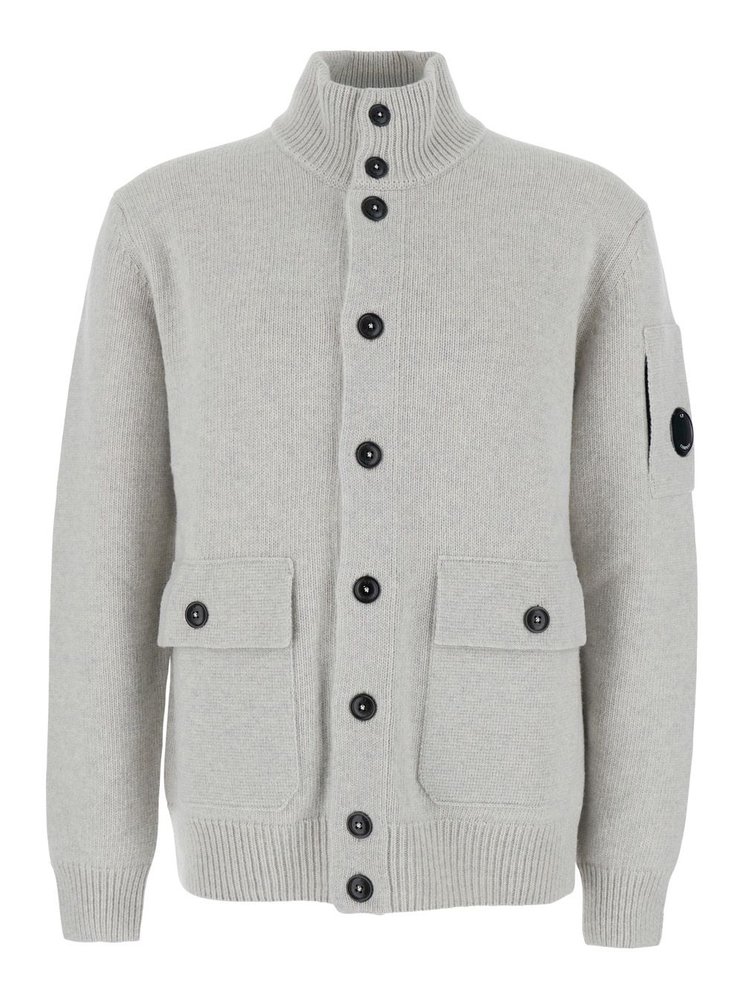 C.P. Company High-Neck Logo Cardigan