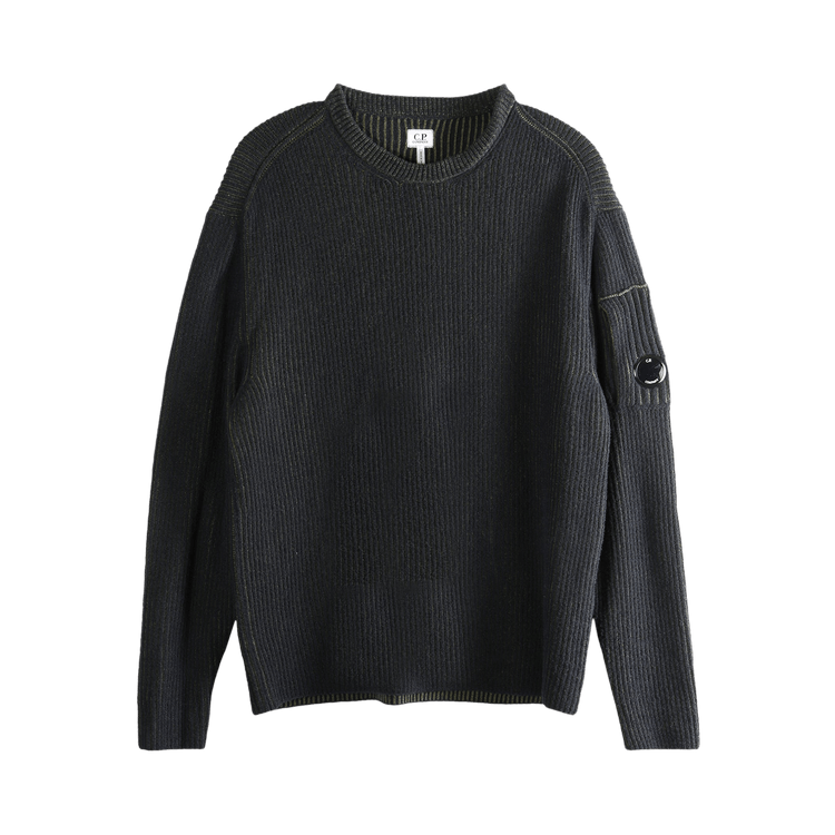 C.P. Company Knitwear Crew Neck In Fleece Knit 'Black'