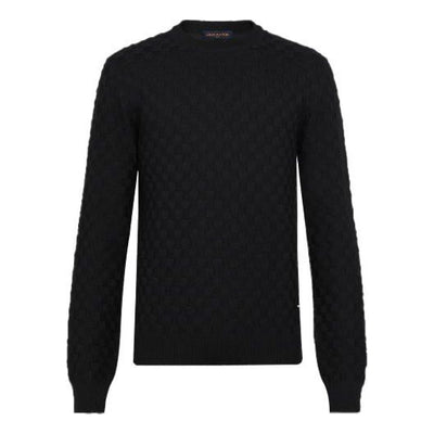 Men's LOUIS VUITTON FW21 Solid Color Casual Round Neck Long Sleeves Knit Black