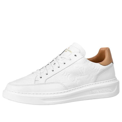 LOUIS VUITTON Beverly Hills Sneakers 'White Monogram with Caramel Collar'