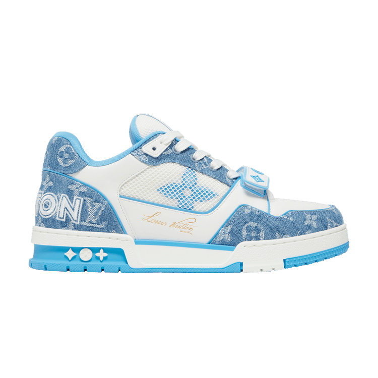 Louis Vuitton Trainer Low 'Velcro Strap - Light Blue Monogram Denim'