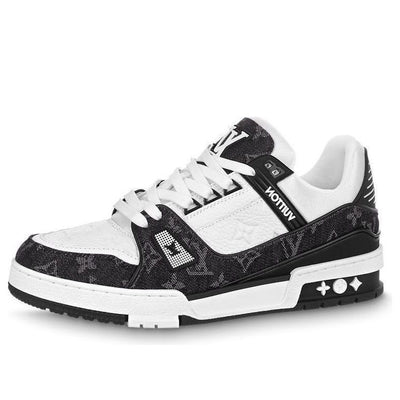 (WMNS) LOUIS VUITTON LV Trainer Sneaker 'Black Mesh Monogram with White '