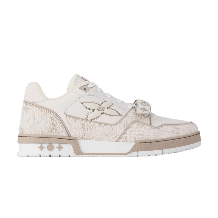 Louis Vuitton Trainer 'Velcro Strap - Beige Monogram Flowers'