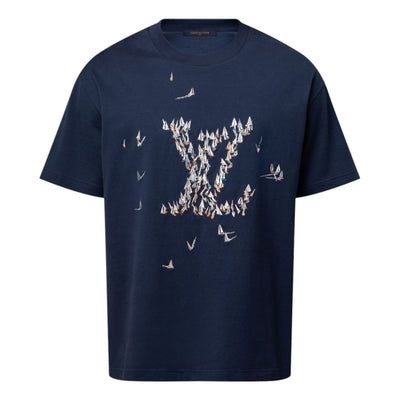 LOUIS VUITTON Embroidered Cotton T-Shirt 'Navy'