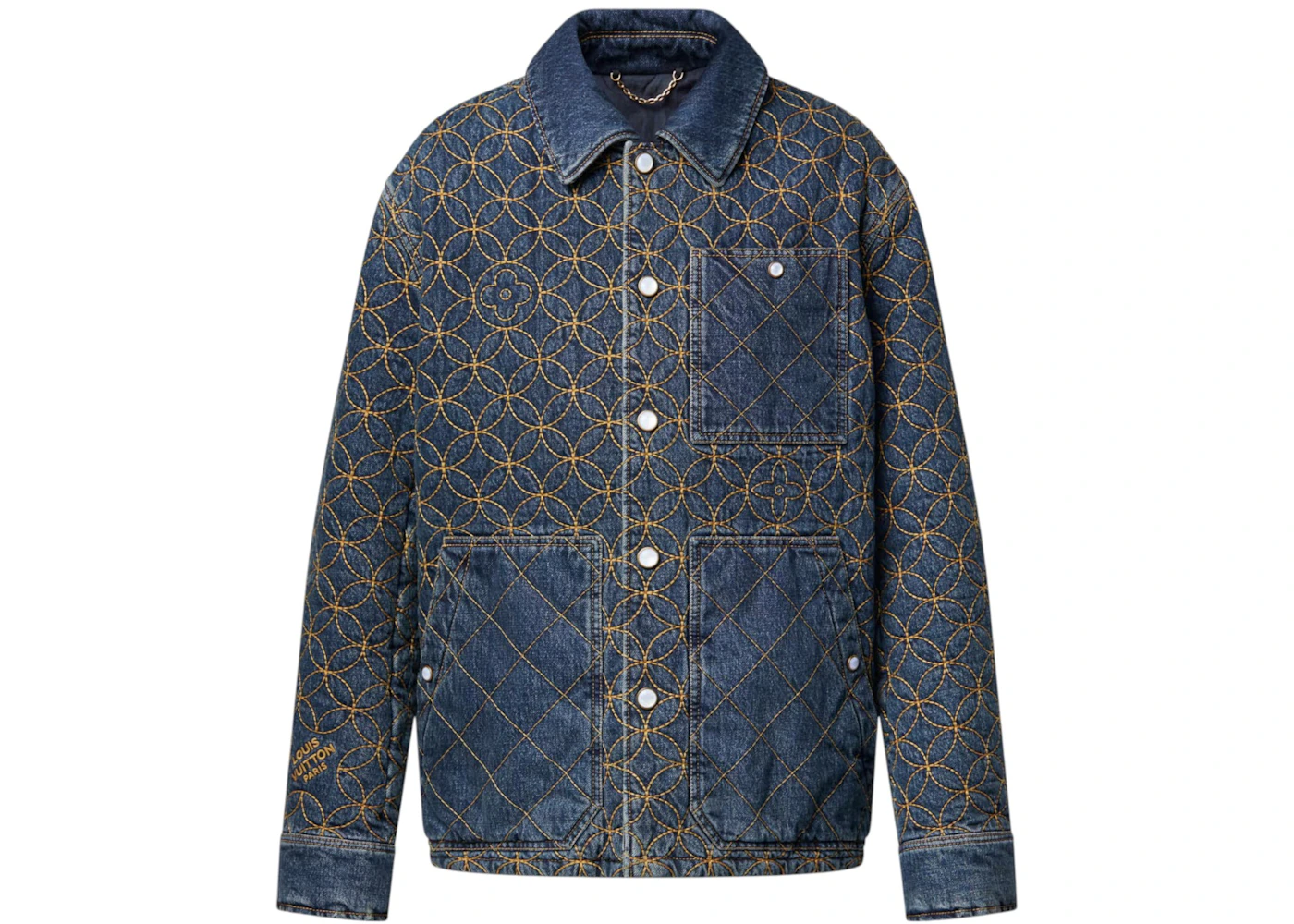 Louis Vuitton x Nigo Embroidered Denim Jacket Deep Indigo