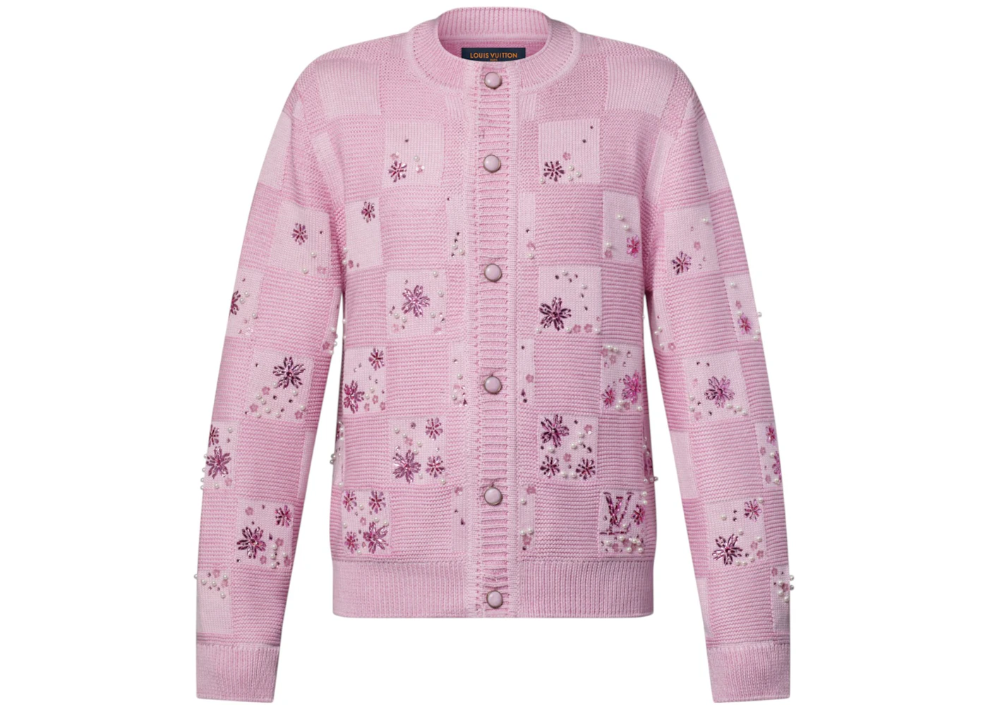 Louis Vuitton x Nigo Damier Embroidered Cardigan Pale Pink