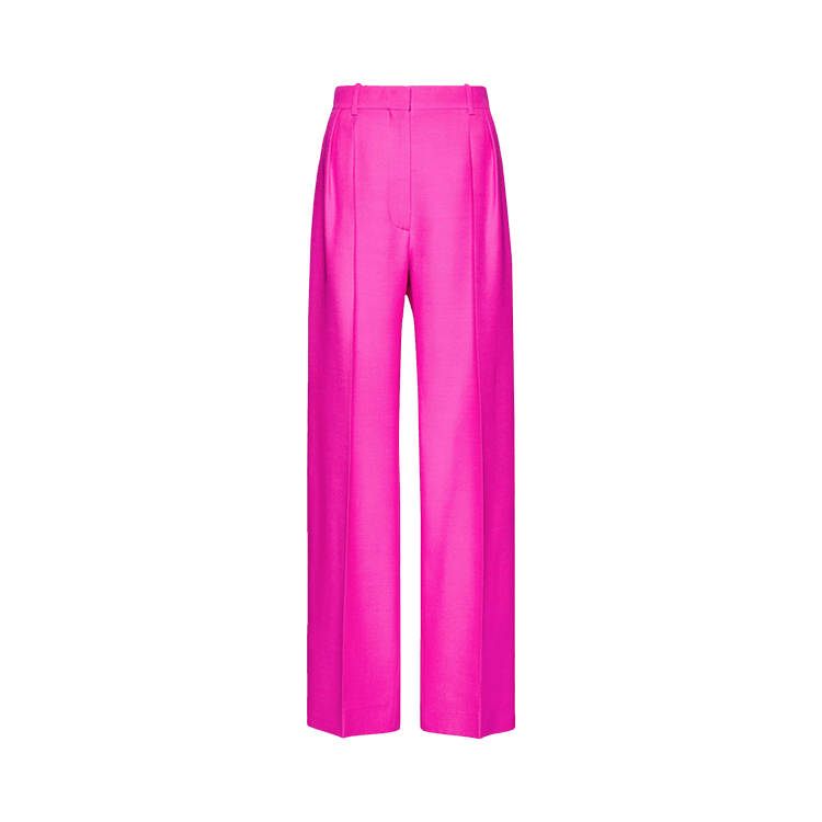 Valentino Crepe Couture Straight Leg Trousers 'Pink'